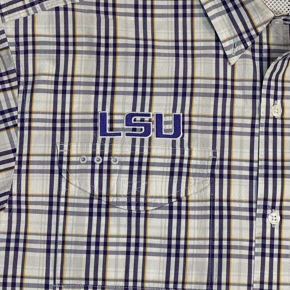 Columbia PFG Super Bonehead LSU Tigers White Purple Sz Medium - Picture 3 of 11